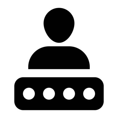 Moda biçimi ve kişisel güvenlik vektörü olan kullanıcı parola simgesi 