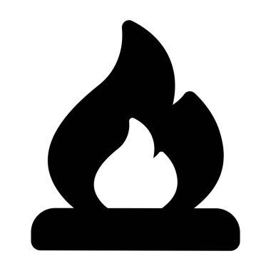 Ateş alevi simgesinin katı bir vektör tasarımı