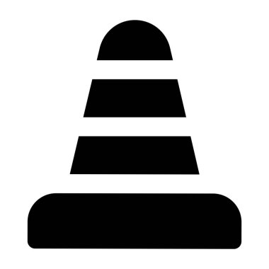 Yol güvenliği koni simgesinin katı vektör tasarımı.