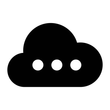 Bulut sohbet simgesi katı tasarım, bulut teknolojisi konsept vektörü 