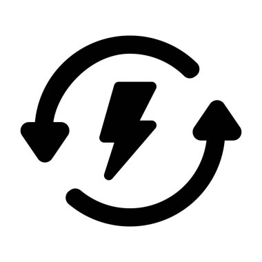 Dönüştürülebilir okun içindeki güç cıvatası, enerji geri dönüşüm simgesinin katı tasarımı