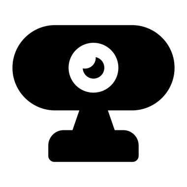 Güvenlik kamerası vektör biçimi, düzenlenebilir katı tasarım simgesi