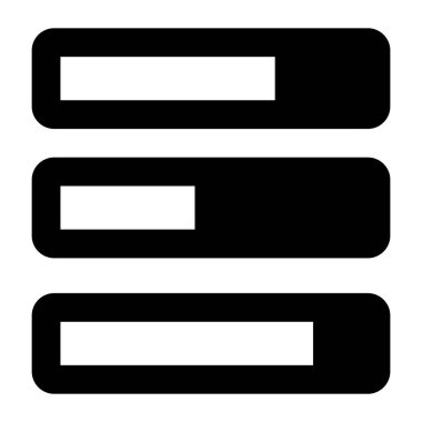 Yükleme çubuklarının doldurulmuş simgesi, düzenlenebilir vektör tasarımı 