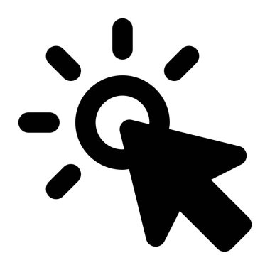 Tıklanabilir ok simgesinin kabartma tasarımı, düzenlenebilir vektör 