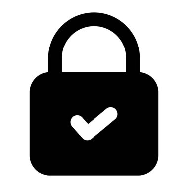 Güvenli kilit simgesinin modaya uygun vektör tasarımı