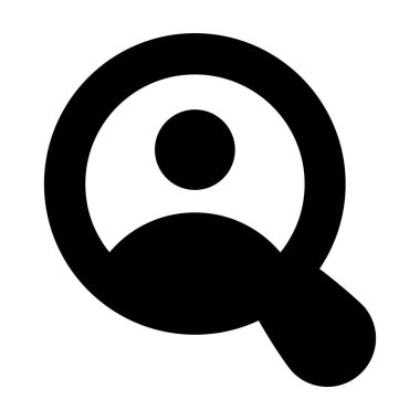 Arama kişi kavramını gösteren büyüteç altında kullanıcı 