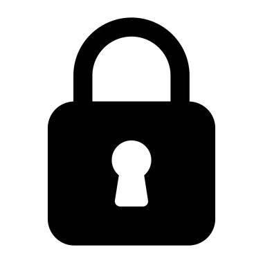 Asma kilit ile güvenlidir, sembol tasarımı 