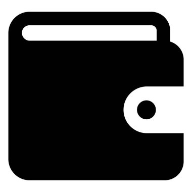 Cüzdan simgesi glifli, cüzdan katlı 