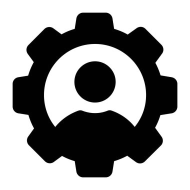 Kullanıcının çark altında doldurulmuş simgesi, insan kaynakları yönetimi 