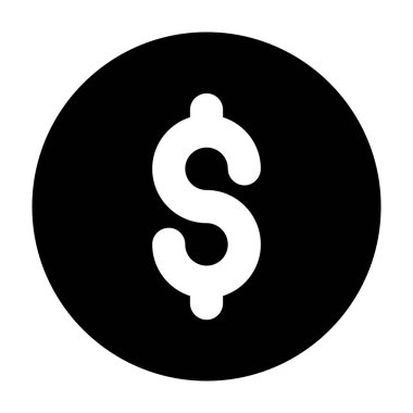 Dolar madeni para simgesi tarzı, para birimi sikkeleri katı vektör cinsinden 