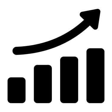 Büyüme grafiğinin düzenlenebilir bir vektörü, grafik simgesini yükselt