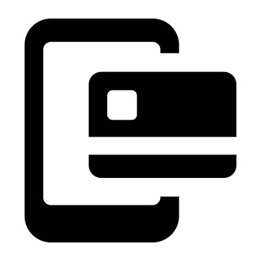 Cep telefonu ödemesi ve çevrimiçi bankacılık işleminin simge tasarımı 