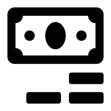 Banknotların bir simge tasarımı, düzenlenebilir para yığını vektörü 