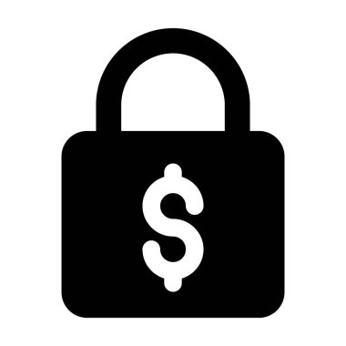 Finansal güvence simgesi, dolar tam kapasite kilitlenmesi 