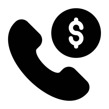 Bir simge tarzı iş çağrısı, alıcısı olan bozuk para 