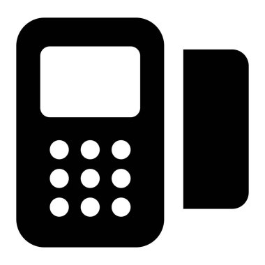 Sağlam tasarımda bir pos terminal vektörü olarak bilinen fatura ve kart aktarma makinesi