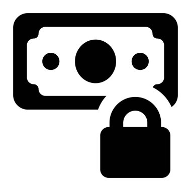 Ödeme kilidinin moda simgesi, banka kartı ile asma kilit 