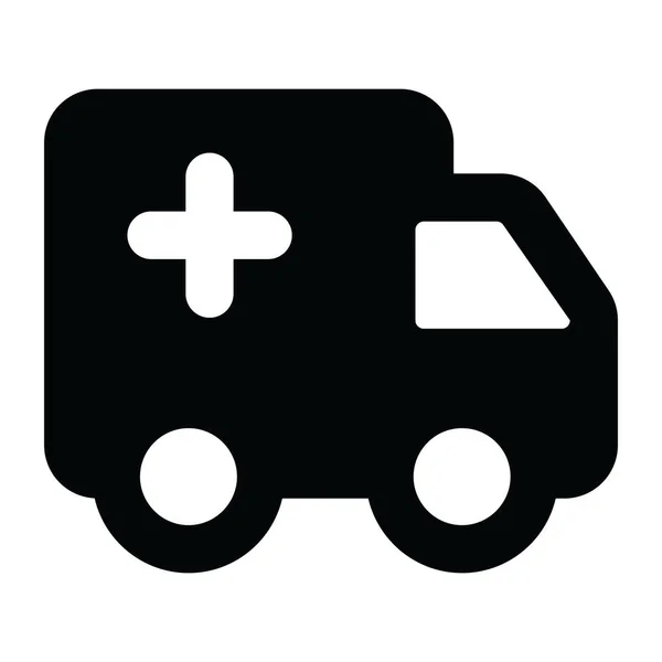 Basic Emergency Van Concetto Ambulanza Modificabile Stile Vettore — Vettoriale Stock