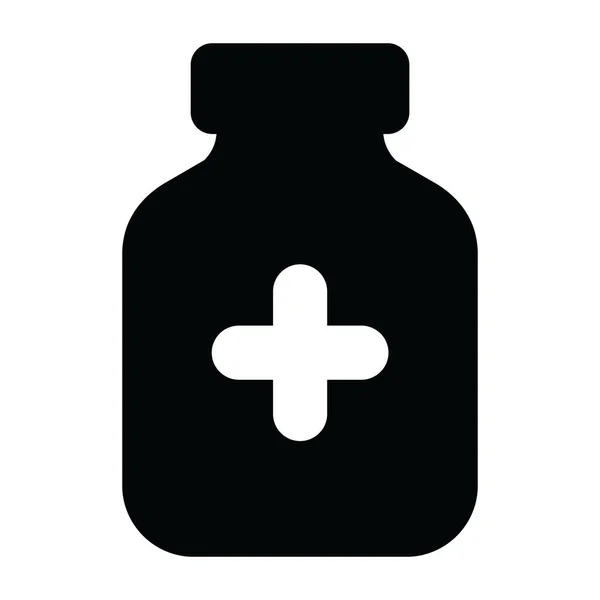 医学瓶のアイコンのデザイン 気密抗生物質ボトルの編集可能なベクトル — ストックベクタ