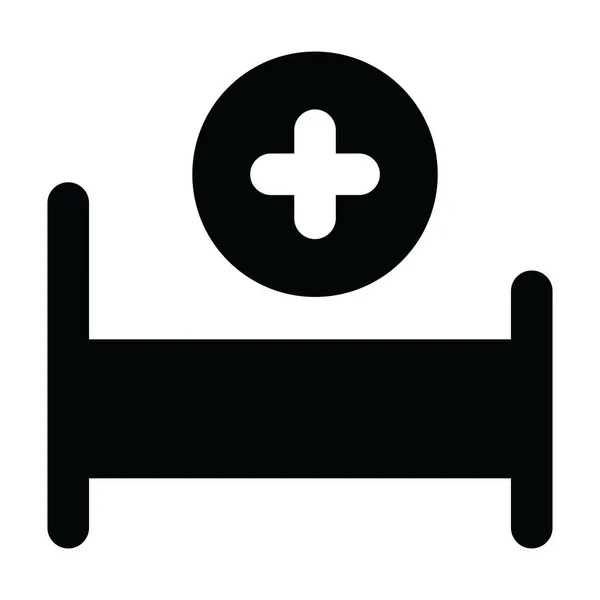 Icono Cama Médica Estilo Editable Lleno Además Símbolo Con Cama — Archivo Imágenes Vectoriales