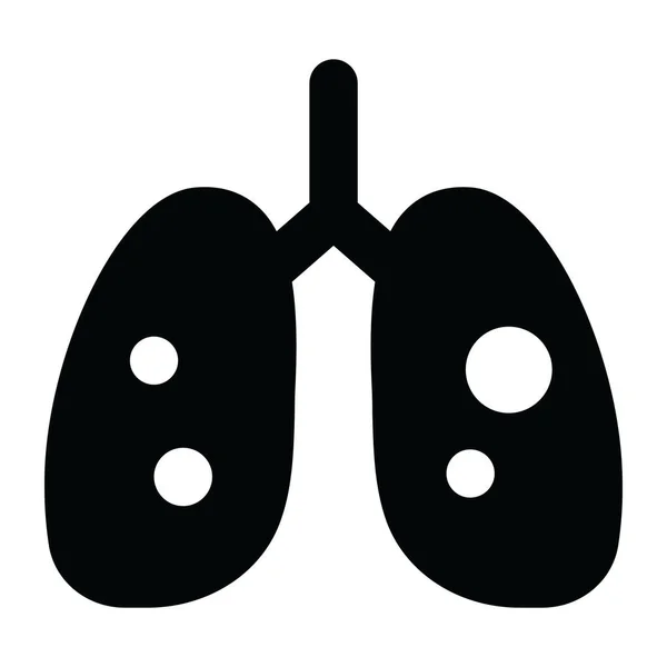 Pulmões Com Infecção Viral Respiratória Pulmonar Estilo Editável Preenchido — Vetor de Stock
