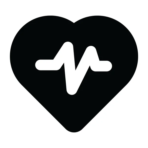 Pulsos Dentro Coração Ícone Cardio Estilo Sólido Editável — Vetor de Stock