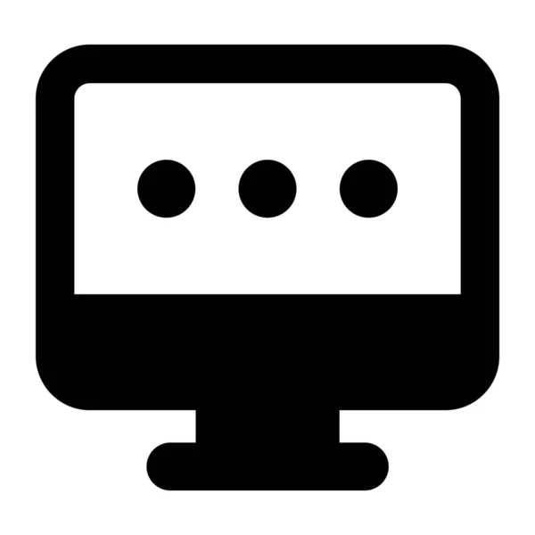 Diseño Sólido Chat Por Computadora Diseño Vectores Editable — Vector de stock