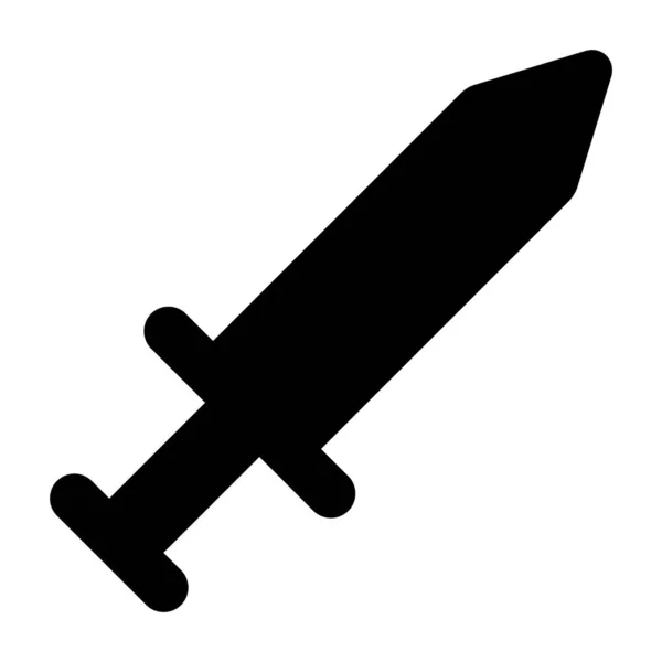 Kendo Sword Icon Solid Design Medieval Blade — Stock Vector