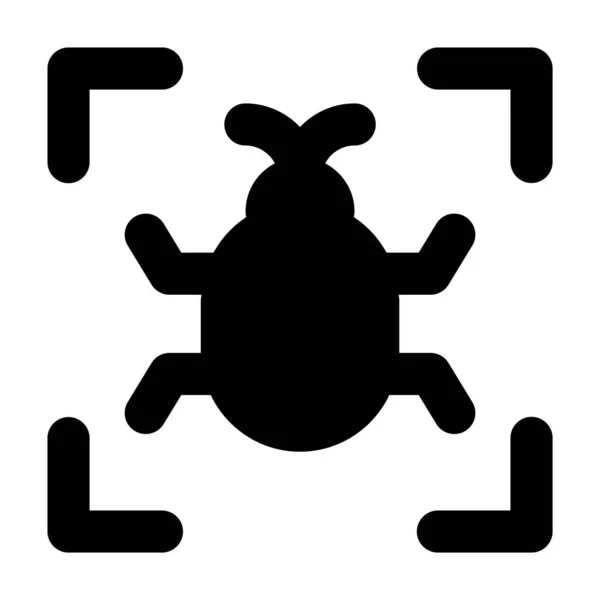 Bug Scanning Symbol Editierbaren Glyphen Vektor Design — Stockvektor