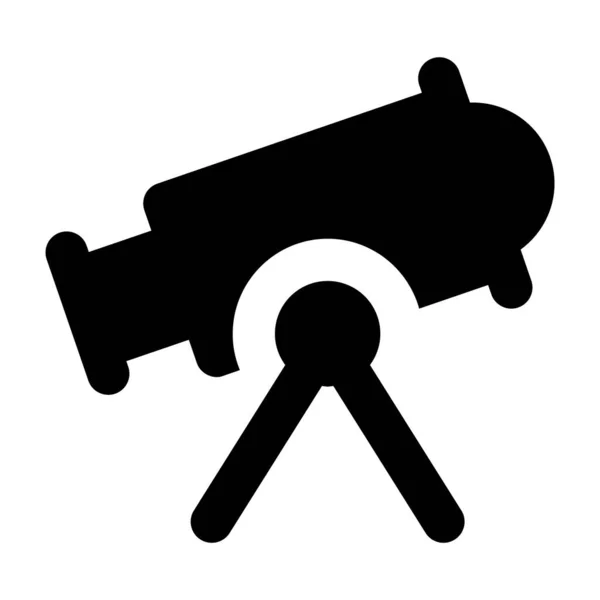 Ein Teleskop Symbol Glyphen Design Astrophysik Vektor — Stockvektor