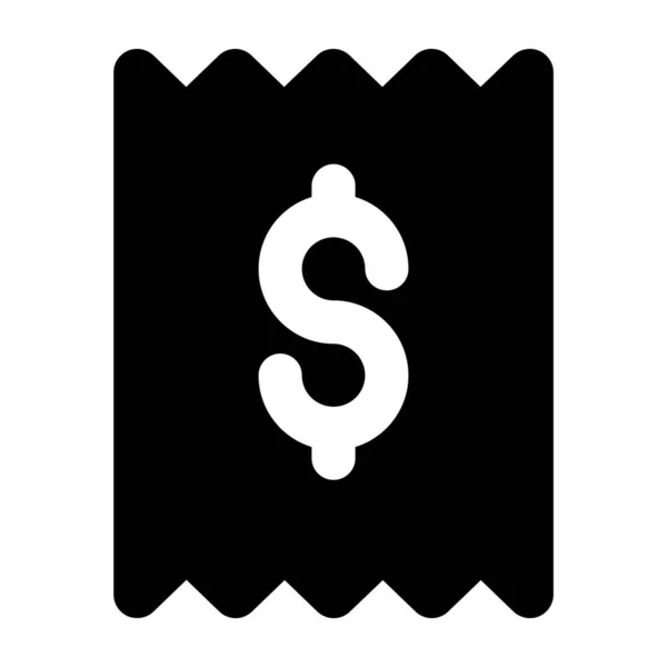 Quittungssymbol Zahlungsschein Ausgefüllten Stil — Stockvektor