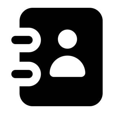 Moda biçiminde telefon rehberi simgesi, kişi defteri 