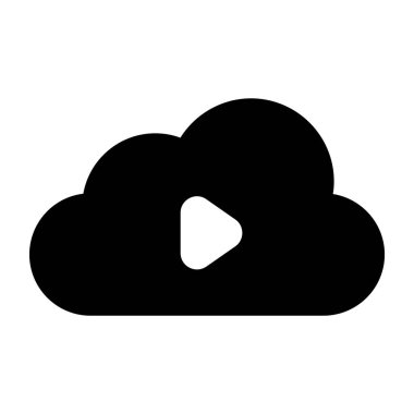 Bulut videosu, kabartma vektörünün kavramsal bir simgesi 