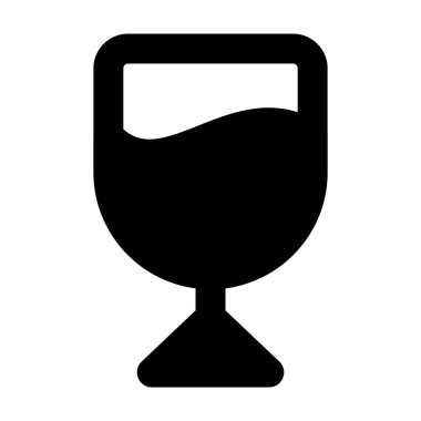 Şarap kadehinin tasarımı, düzenlenebilir katı tarzda vektör 