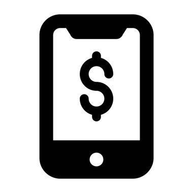 Akıllı telefonun içindeki dolar, mobil bankacılığın simge tasarımı 