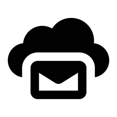 Modern katı biçimde bulut e- postasının bir simge tasarımı 