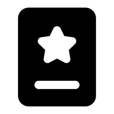 Moda tarzında yıldız bilet simgesi, seyahat geçişi 