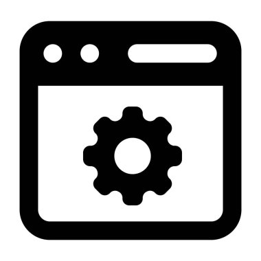 Web ayarları simgesi kabartma vektörü, ağ geliştirme 