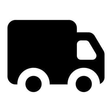 Sevkiyat aracının düzenlenebilir bir vektörü, ulaşım simgesi 