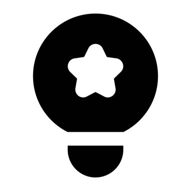 En iyi fikrin simge tasarımı, glifte ampul 