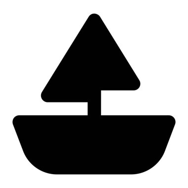 Yelkenli ikonu, su sporları vektör tasarımı