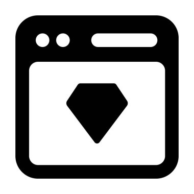 Modern dolgu tarzı ve kalite güvence ağında kaliteli bir web sitesi simgesi