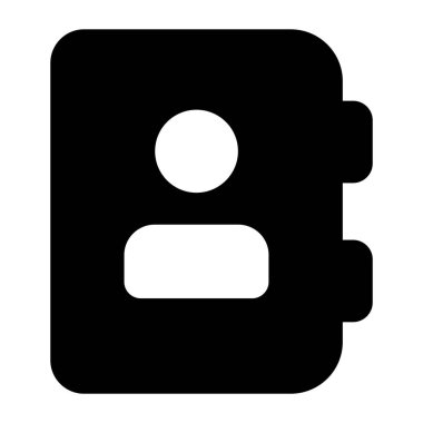 Moda biçiminde telefon rehberi simgesi, kişi defteri 