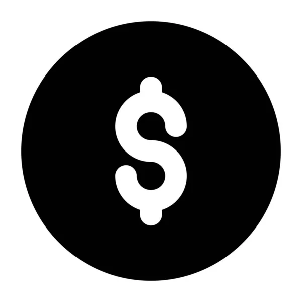 スタイルのドルコインアイコン 固体ベクトルの通貨コイン — ストックベクタ