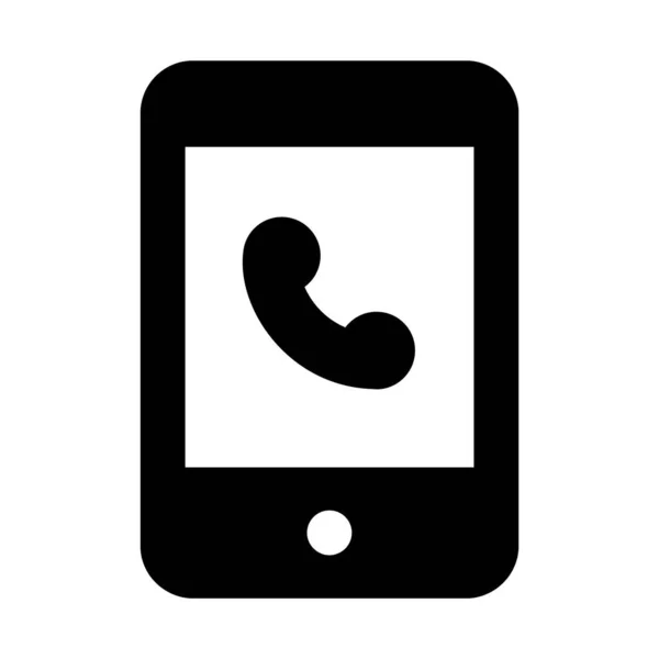 移动电话内的接收机 移动电话的字形矢量 — 图库矢量图片