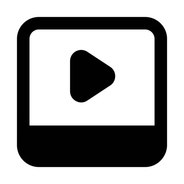 Streaming Vídeo Diseño Icono Glifo — Vector de stock