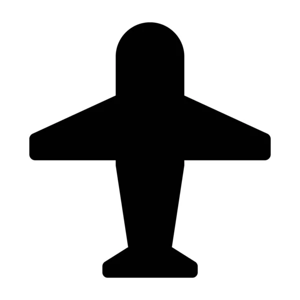 Sólido Vector Avión Vuelo — Vector de stock