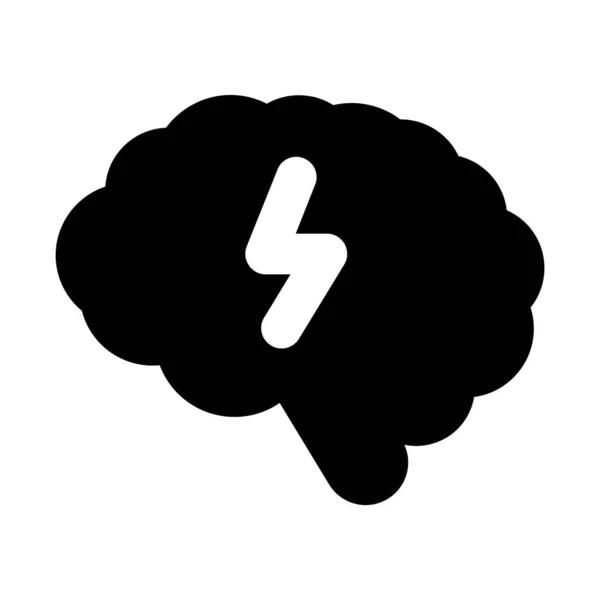 Projekt Ikony Energii Umysłu Solidnym Stylu Moc Mózgu — Wektor stockowy