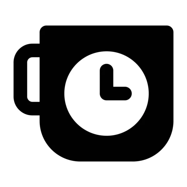 Tea Time Ikon Design Vektor För Frukost Koncept — Stock vektor