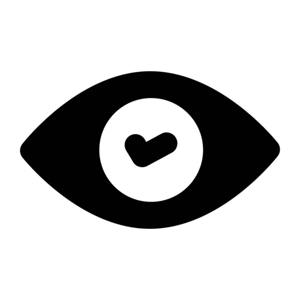 Киберверификация Иконка Глаза Отметка Галочкой Глазу — стоковый вектор